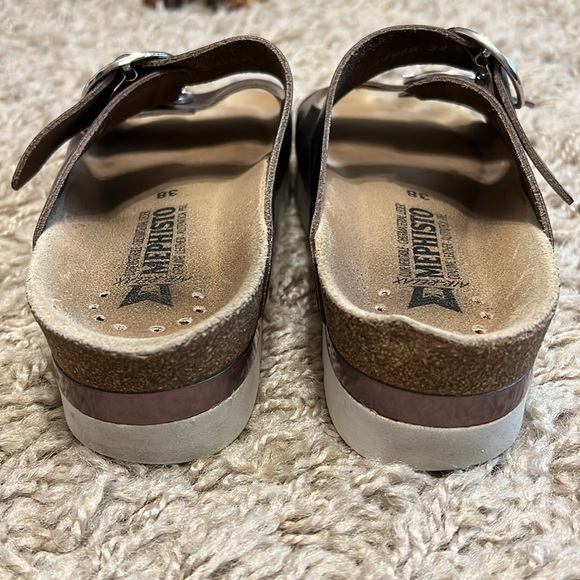 MEPHISTO Buckle Sandals Metallic Rose Gold Size 38 | 8 - Picture 5 of 15